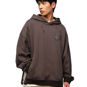 1010336-045 | MEN'S PALLADIUM LOGO LOOSE FIT COTTON HOODIE | DARK SHADOW