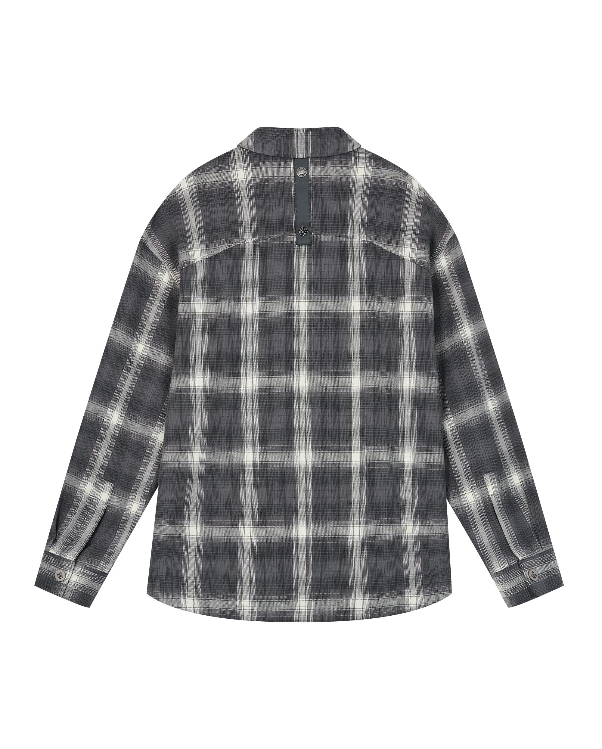 1010337-934 | MEN'S IRIS LOGO CHECKED LONG SLEEVES SHIRT | GREY/WHITE LATTICE - Image 5