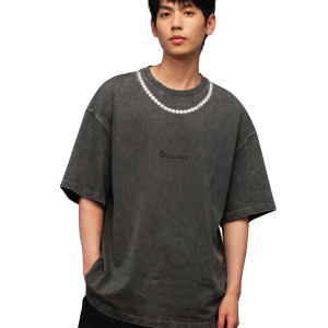1010340-045 | MEN'S PALLADIUM LOGO LOOSE FIT COTTON T-SHIRT | DARK SHADOW
