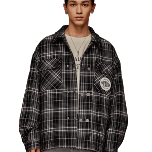1010508-954 | MEN'S PALLADIUM LOGO CHECKED JACKET | BLK  PLAID STRIPES