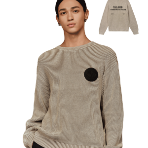 1010563-031 | MEN'S LOOSE FIT DROPPED SHOULDERS COTTON SWEATER | FLINT GRAY