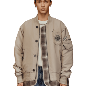 1010571-031 | MEN'S PALLADIUM LOGO LAYERED BOMBER JACKET | FLINT GRAY
