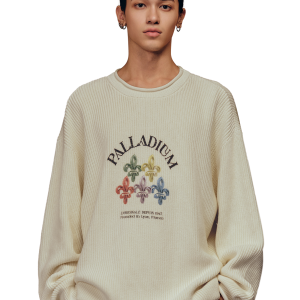 1010597-107 | MEN'S PALLADIUM LOGO WAFFLE PATTERN SWEATER | SNOW WHITE