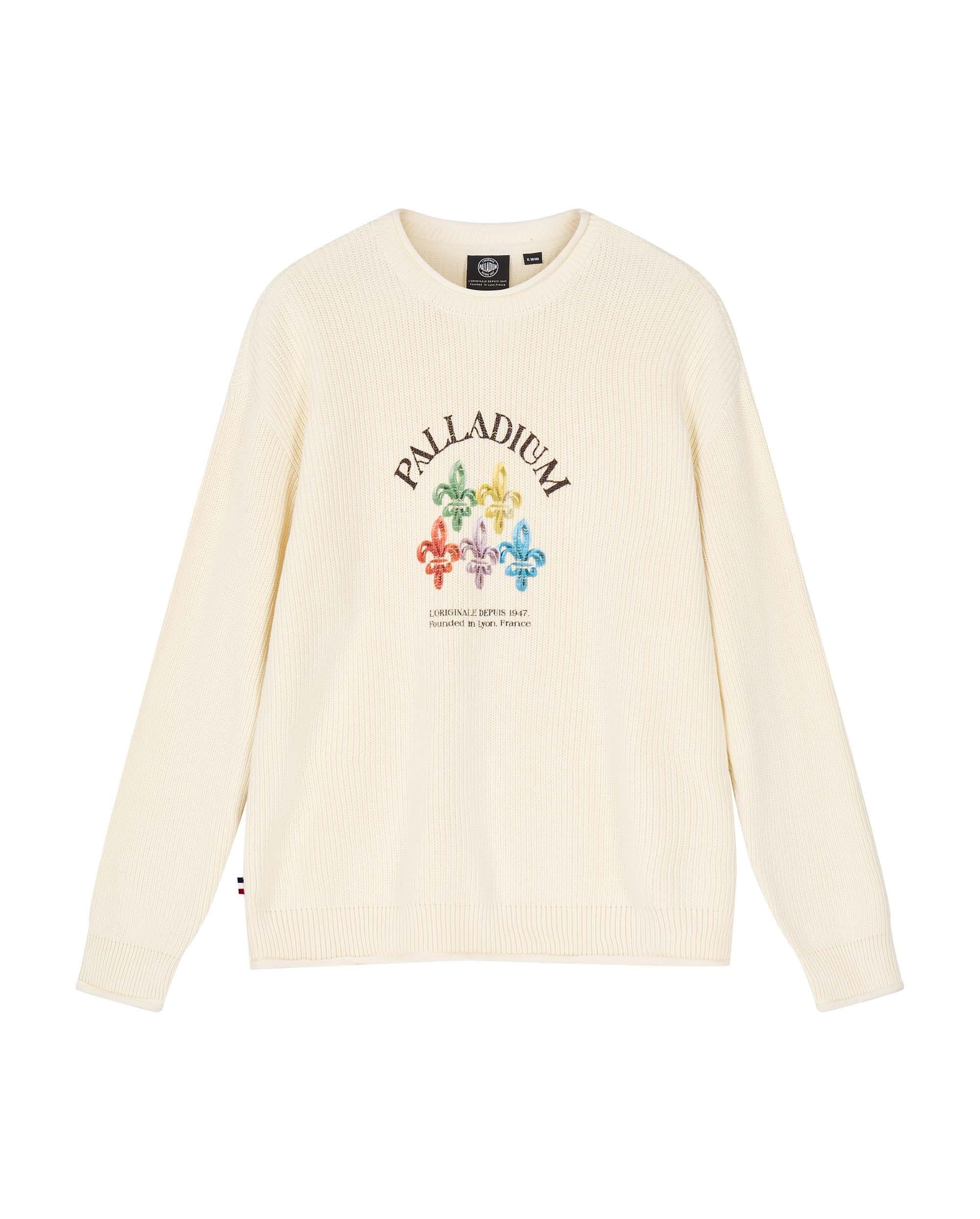 1010597-107 | MEN'S PALLADIUM LOGO WAFFLE PATTERN SWEATER | SNOW WHITE - Image 7