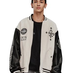 1010609-232 | MEN'S PALLADIUM LOGO COLOR BLOCKS VARSITY JACKET | VANILLA ICE