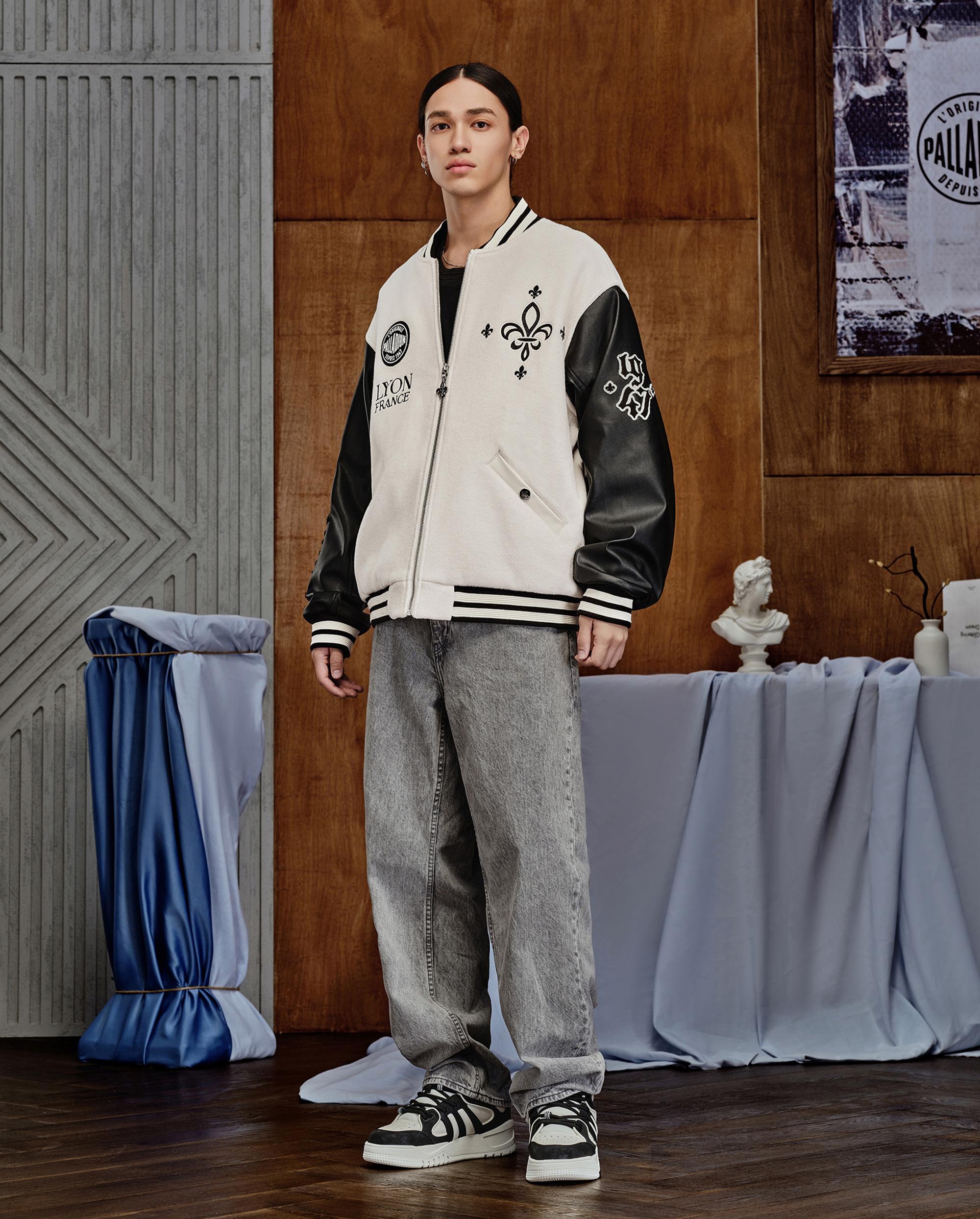 1010609-232 | MEN'S PALLADIUM LOGO COLOR BLOCKS VARSITY JACKET | VANILLA ICE - Image 3