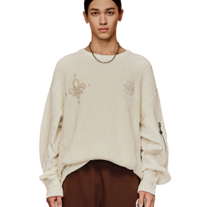 1010611-264 | MEN'S PALLADIUM LOGO WAFFLE PATTERN SWEATER | SWEET CORN