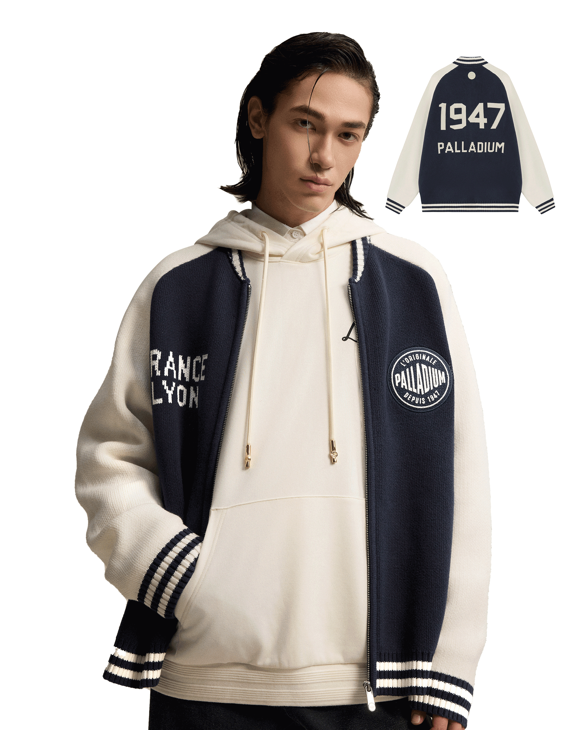 1011254-403 | MEN'S PALLADIUM LOGO CARDIGAN | TOTAL ECLIPSE