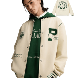 1011255-232 | MEN'S PALLADIUM LOGO LOOSE FIT VARSITY JACKET | VANILLA ICE