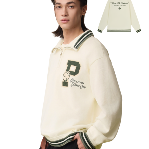 1011287-232 | MEN'S TENNIS CLUB HALF-ZIP POLO SWEATSHIRT | VANILLA ICE