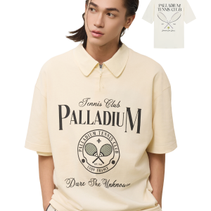 1011301-262 | MEN'S TENNIS CLUB LOGO LOOSE FIT COTTON T-SHIRT | MARSHMALLOW