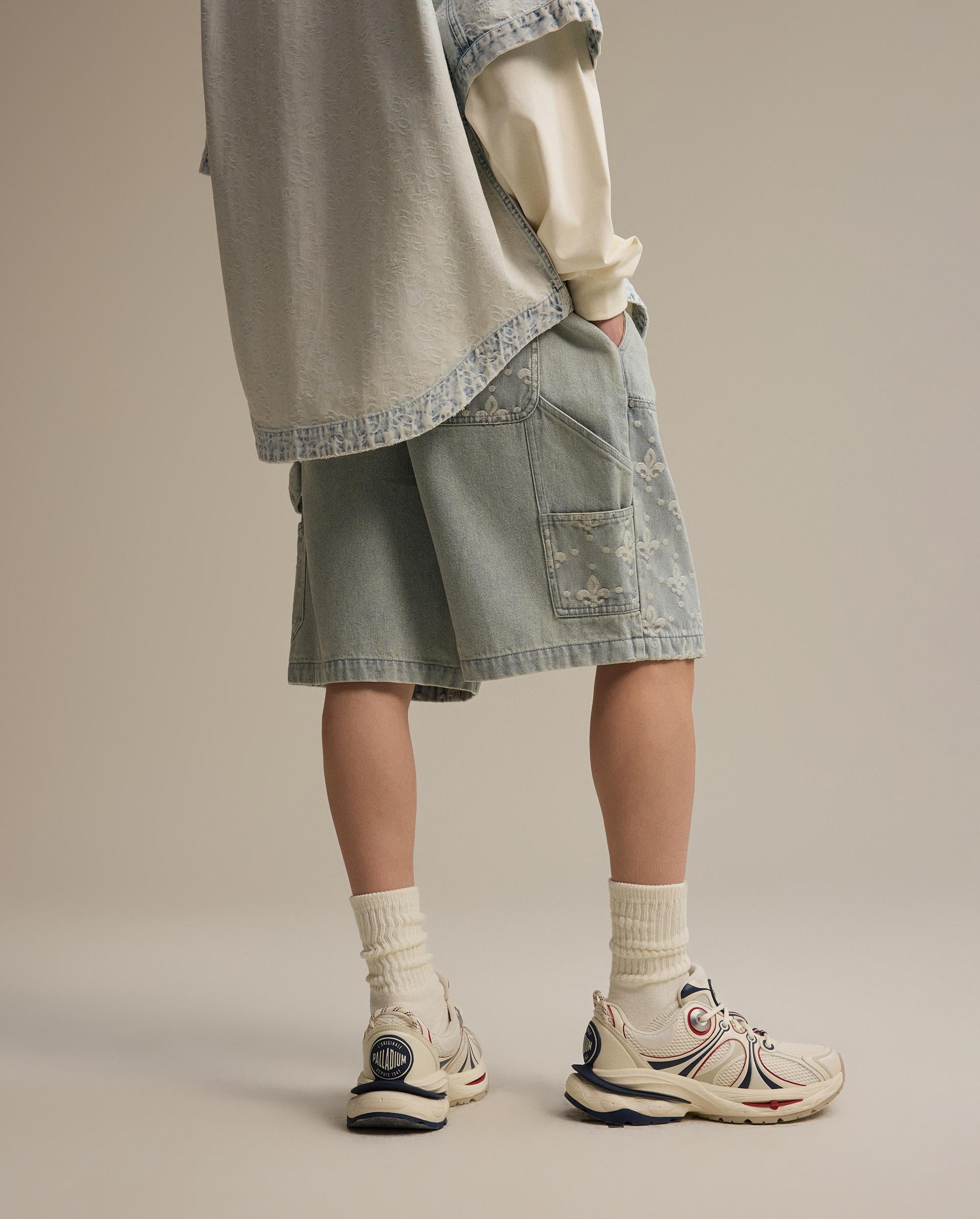 1011309-441 | MEN'S IRIS LOGO LOOSE FIT DENIM SHORTS | SKYWRITING - Image 2