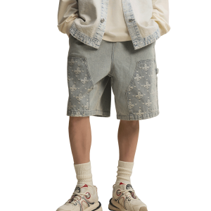 1011309-441 | MEN'S IRIS LOGO LOOSE FIT DENIM SHORTS | SKYWRITING