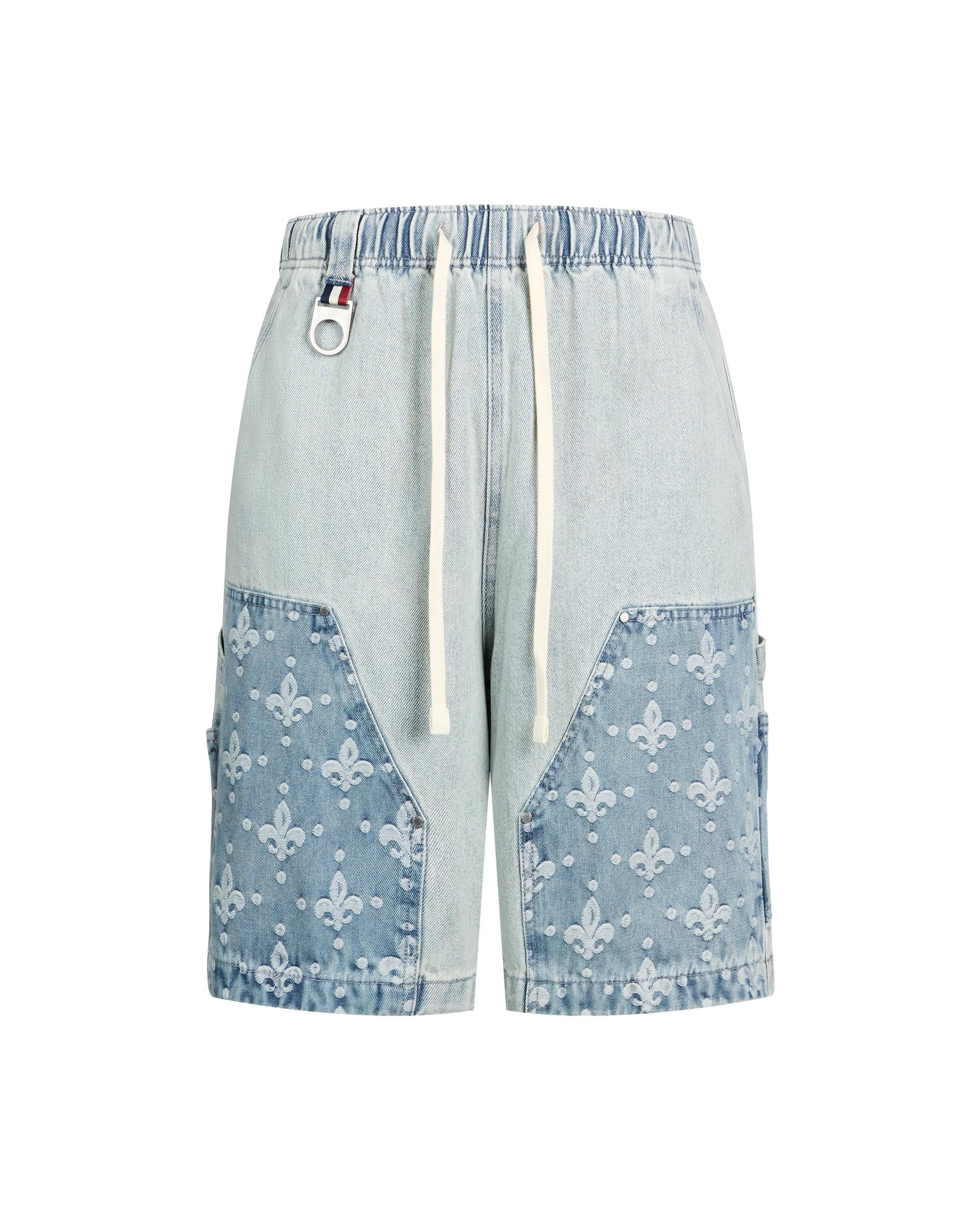 1011309-441 | MEN'S IRIS LOGO LOOSE FIT DENIM SHORTS | SKYWRITING - Image 4