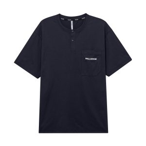1011533-008 | MEN'S LOGO HENLEY COLLAR POCKET T-SHIRT | BLACK