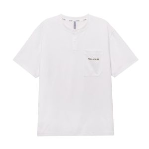 1011533-106 | MEN'S LOGO HENLEY COLLAR POCKET T-SHIRT | GREY WHITE