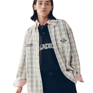1011833-823 | MEN'S PALLADIUM LOGO OVERSIZE CHECKED SHIRT | BLACK LATTICE