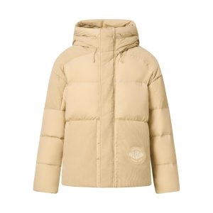 1011848-158 | MEN'S PALLADIUM LOGO CORDUROY HOODED DOWN JACKET | MILK TEA