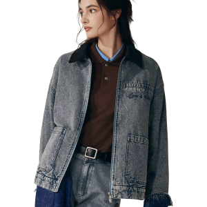 1011866-424 | MEN'S LOGO VINTAGE LOOSE FIT COTTON DENIM JACKET | BLUE SHADOW