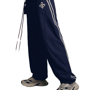 1011877-453 | MEN'S IRIS LOGO SIDE STRIPES LOOSE FIT PANTS | MARITIME BLUE