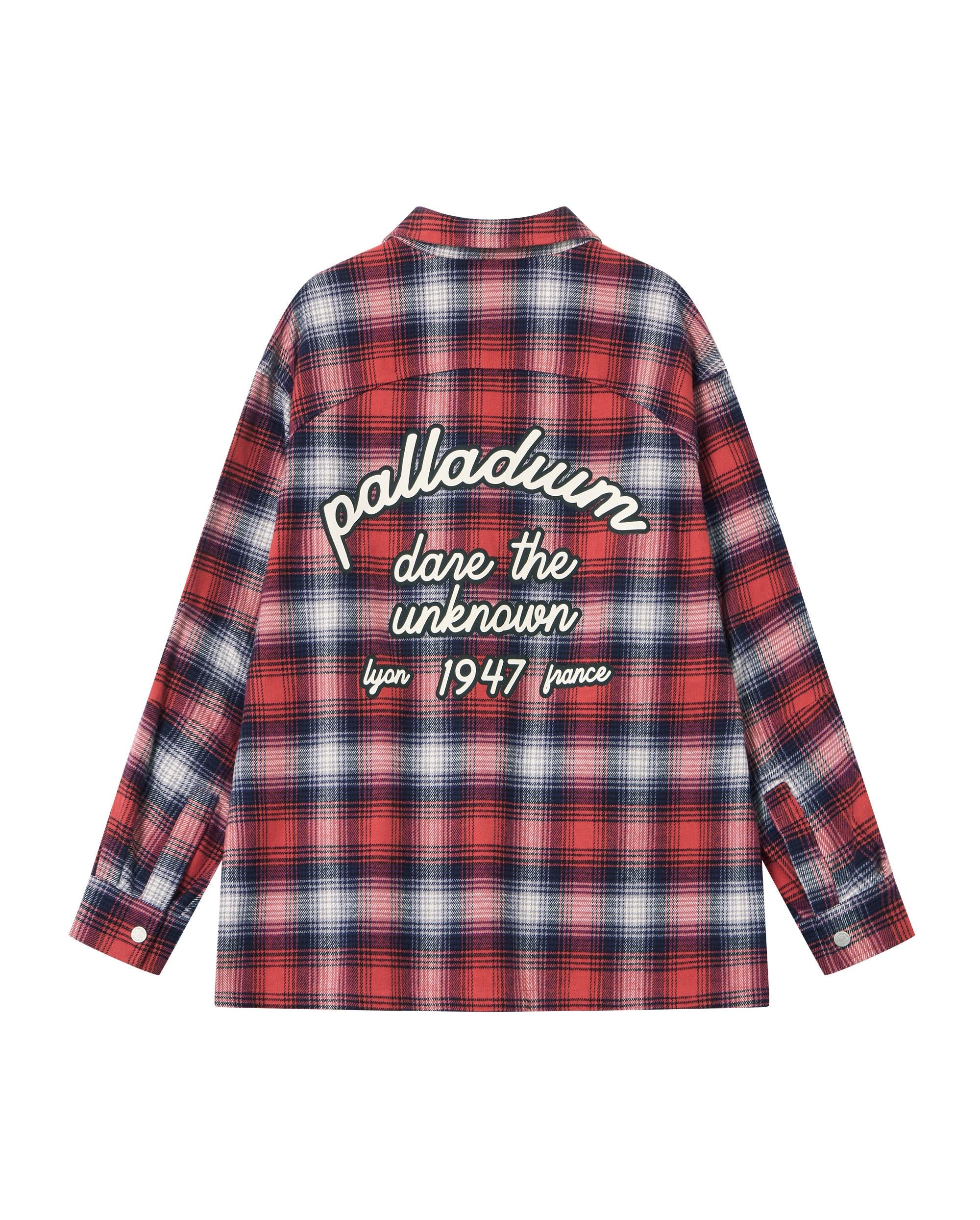 1011887-560 | MEN'S IRIS LOGO CHECKED LONG SLEEVES SHIRT | RED BLUE WHITE PLAID - Image 2