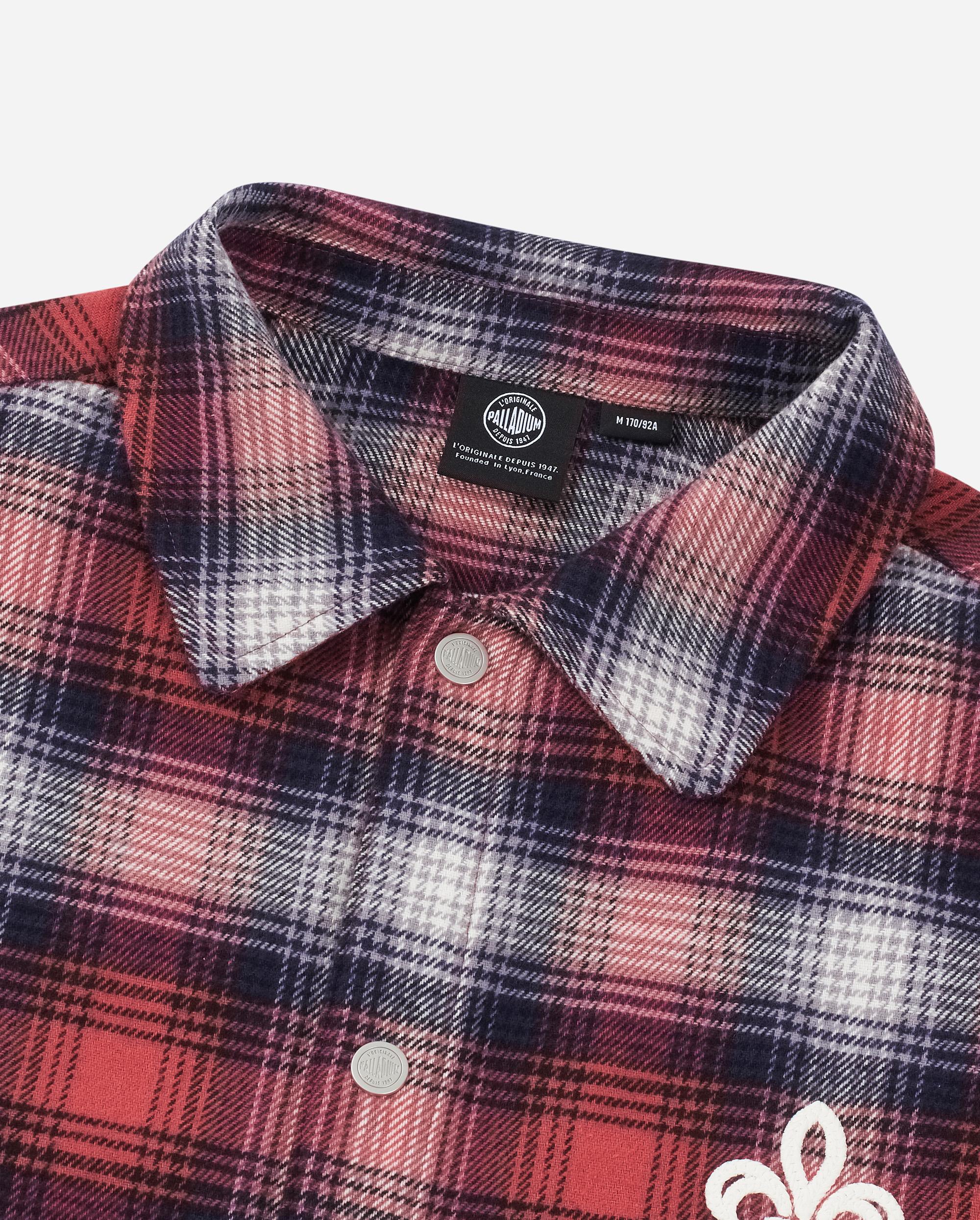 1011887-560 | MEN'S IRIS LOGO CHECKED LONG SLEEVES SHIRT | RED BLUE WHITE PLAID - Image 3