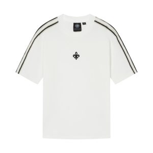 1011898-262 | MEN'S IRIS LOGO LOOSE FIT SIDE STRIPED T-SHIRT | MARSHMALLOW