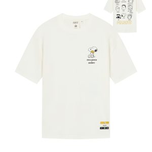 1012420-262 | PALLADIUM X SNOOPY LOGO LOOSE FIT COTTON T-SHIRT | MARSHMALLOW