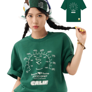 1012429-389 | PALLADIUM X SNOOPY LOGO LOOSE FIT COTTON T-SHIRT | POSY GREEN