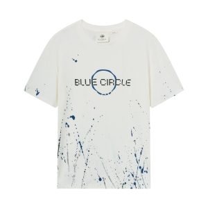 1012659-262 | MEN'S LOGO LOOSE FIT PAINT SPLATTER T-SHIRT | MARSHMALLOW