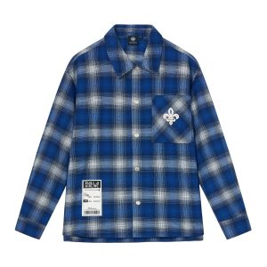 1012763-174 | MEN'S IRIS LOGO LOOSE FIT CHECKED SHIRT | BU/WT