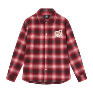 1012784-938 | MEN'S CNY HORSE THEME LOGO CHECKED SHIRT | RED/WT PATTERN