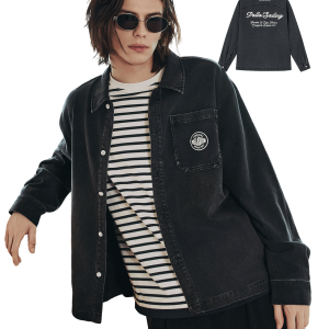 1012797-032 | MEN'S LOGO LOOSE FIT LONG SLEEVES DENIM SHIRT | TAP SHOE