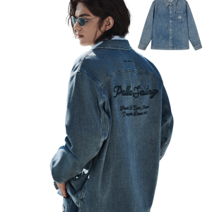 1012797-405 | MEN'S LOGO LOOSE FIT LONG SLEEVES DENIM SHIRT | GLACIER LAKE