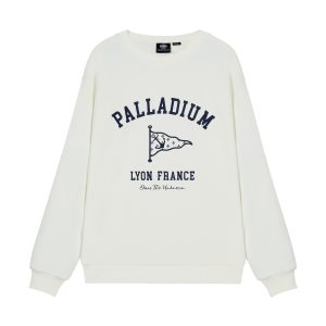 1012801-262 | MEN'S VOYAGE THEME DROPPED SHOULDERS SWEATSHIRT | MARSHMALLOW