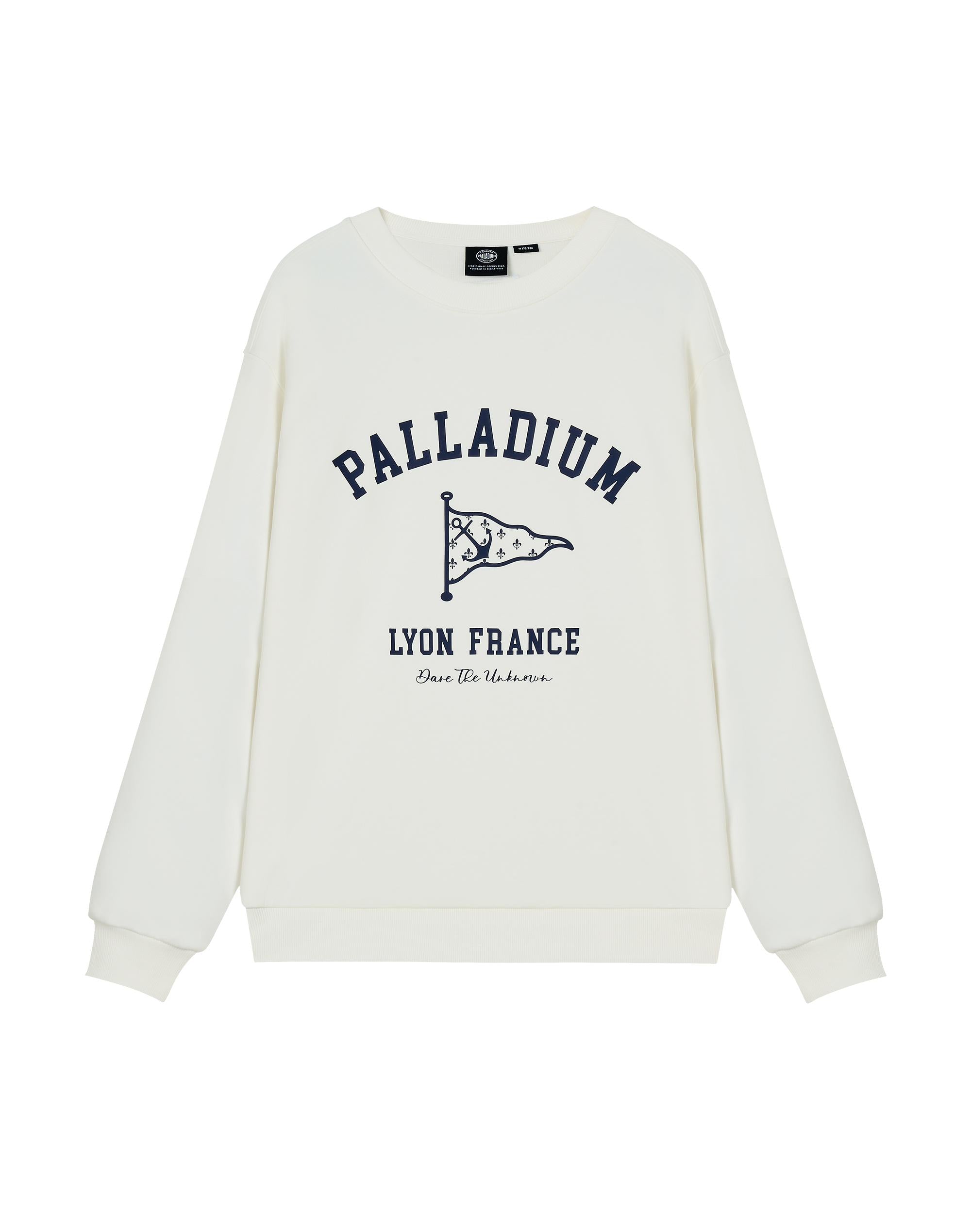 1012801-262 | MEN'S VOYAGE THEME DROPPED SHOULDERS SWEATSHIRT | MARSHMALLOW