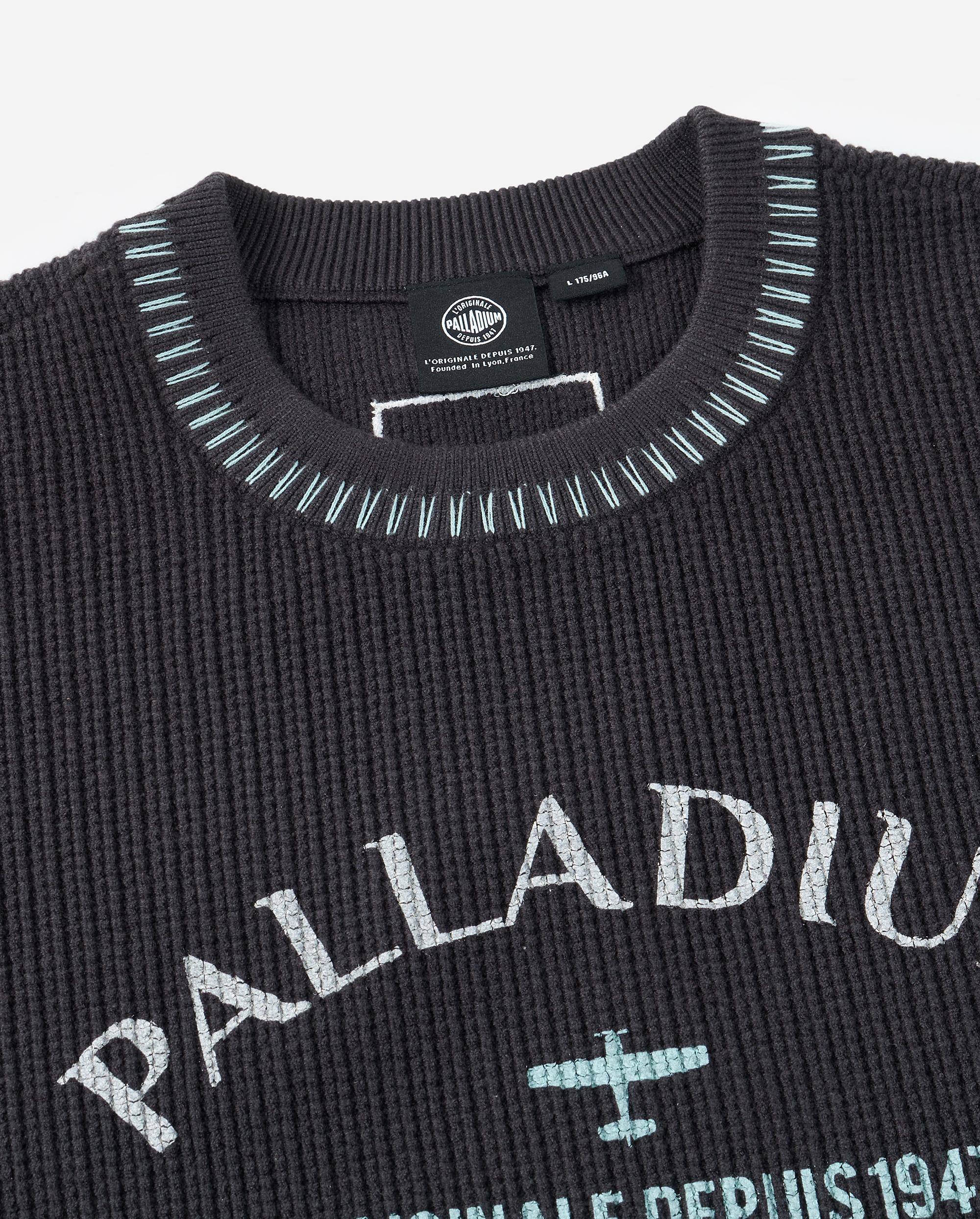 1012813-063 | MEN'S PALLADIUM LOGO TOP-STITCHING SWEATER | BLACK SAND - Image 6