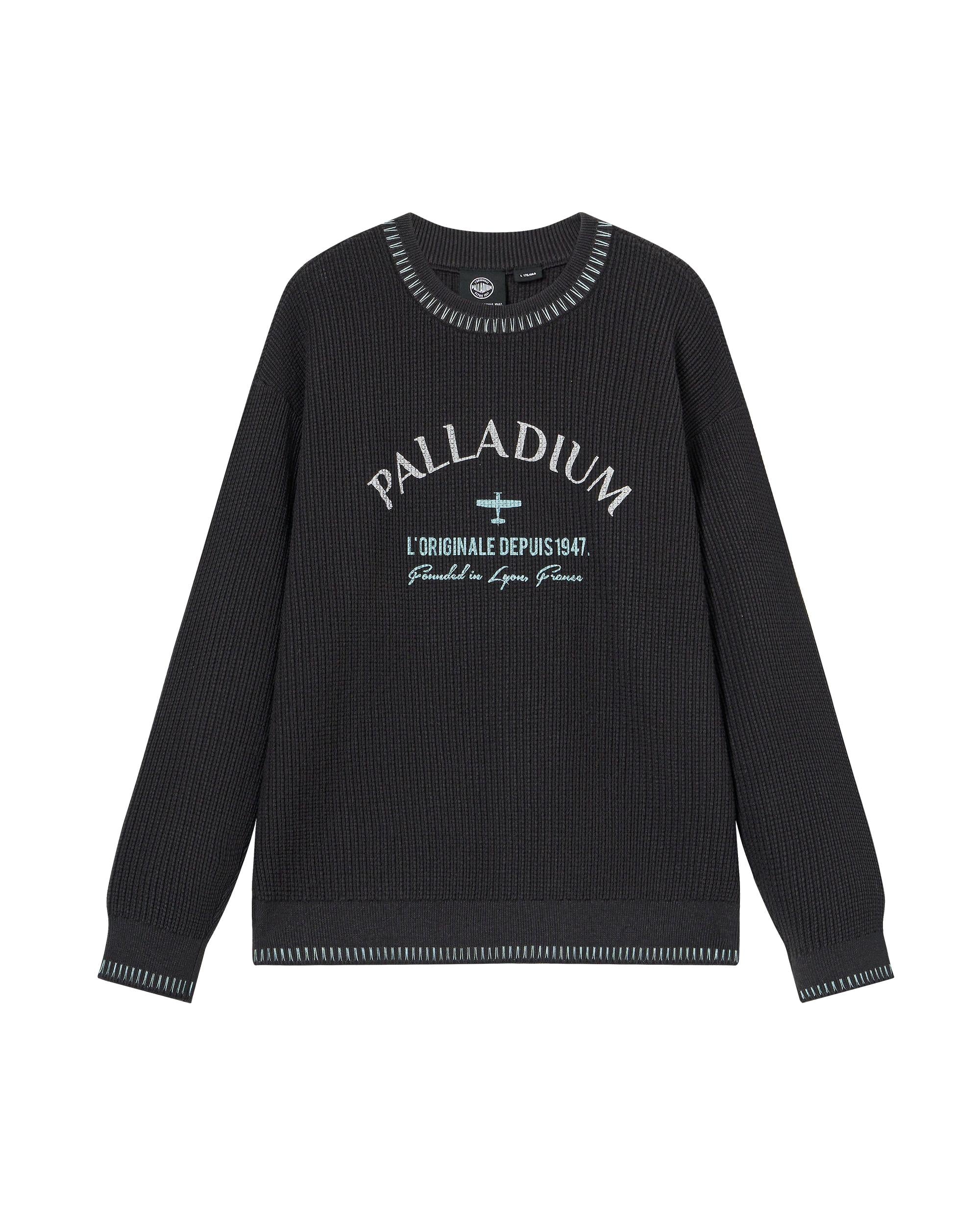 1012813-063 | MEN'S PALLADIUM LOGO TOP-STITCHING SWEATER | BLACK SAND - Image 4