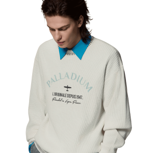 1012813-232 | MEN'S PALLADIUM LOGO TOP-STITCHING SWEATER | VANILLA ICE