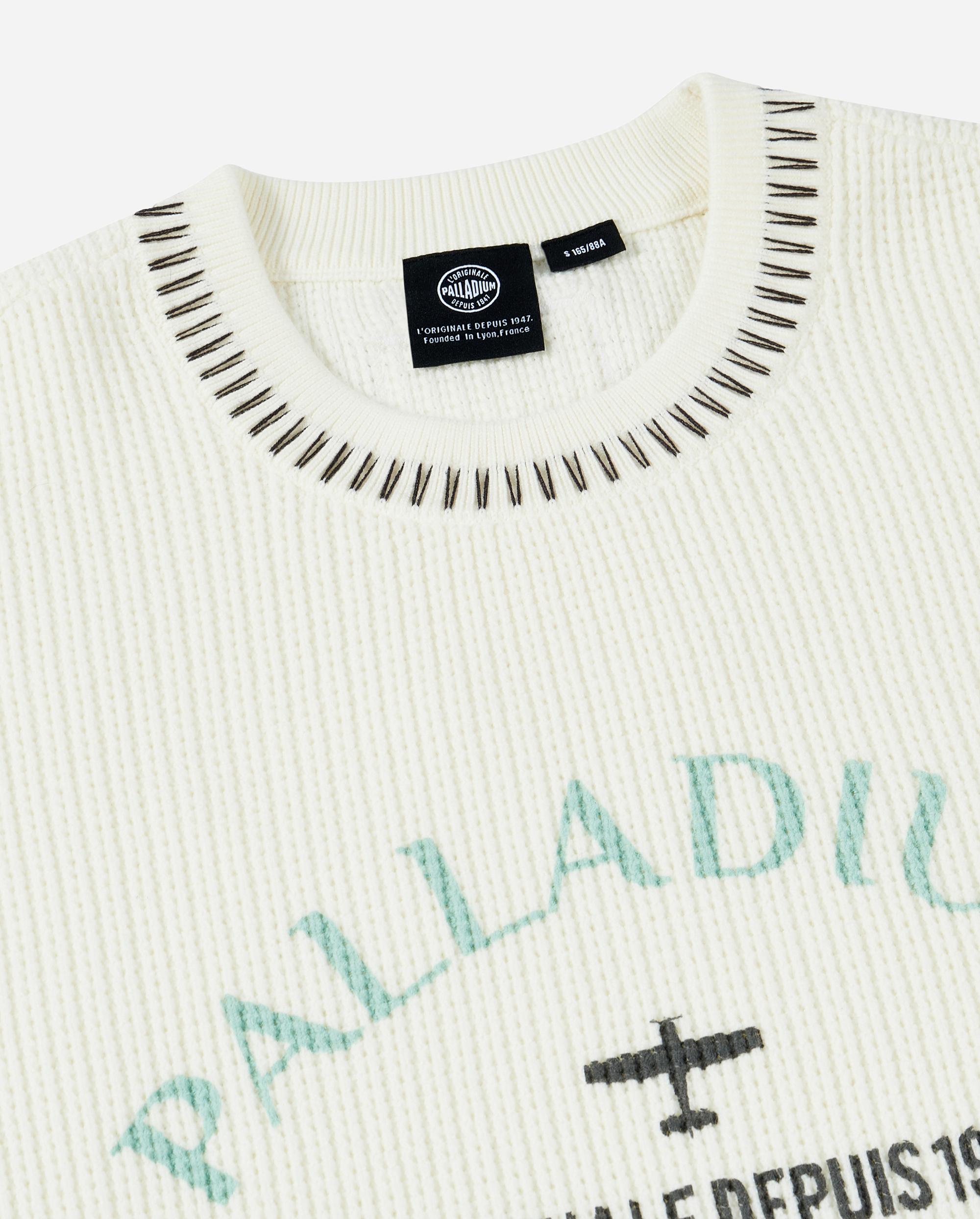 1012813-232 | MEN'S PALLADIUM LOGO TOP-STITCHING SWEATER | VANILLA ICE - Image 6