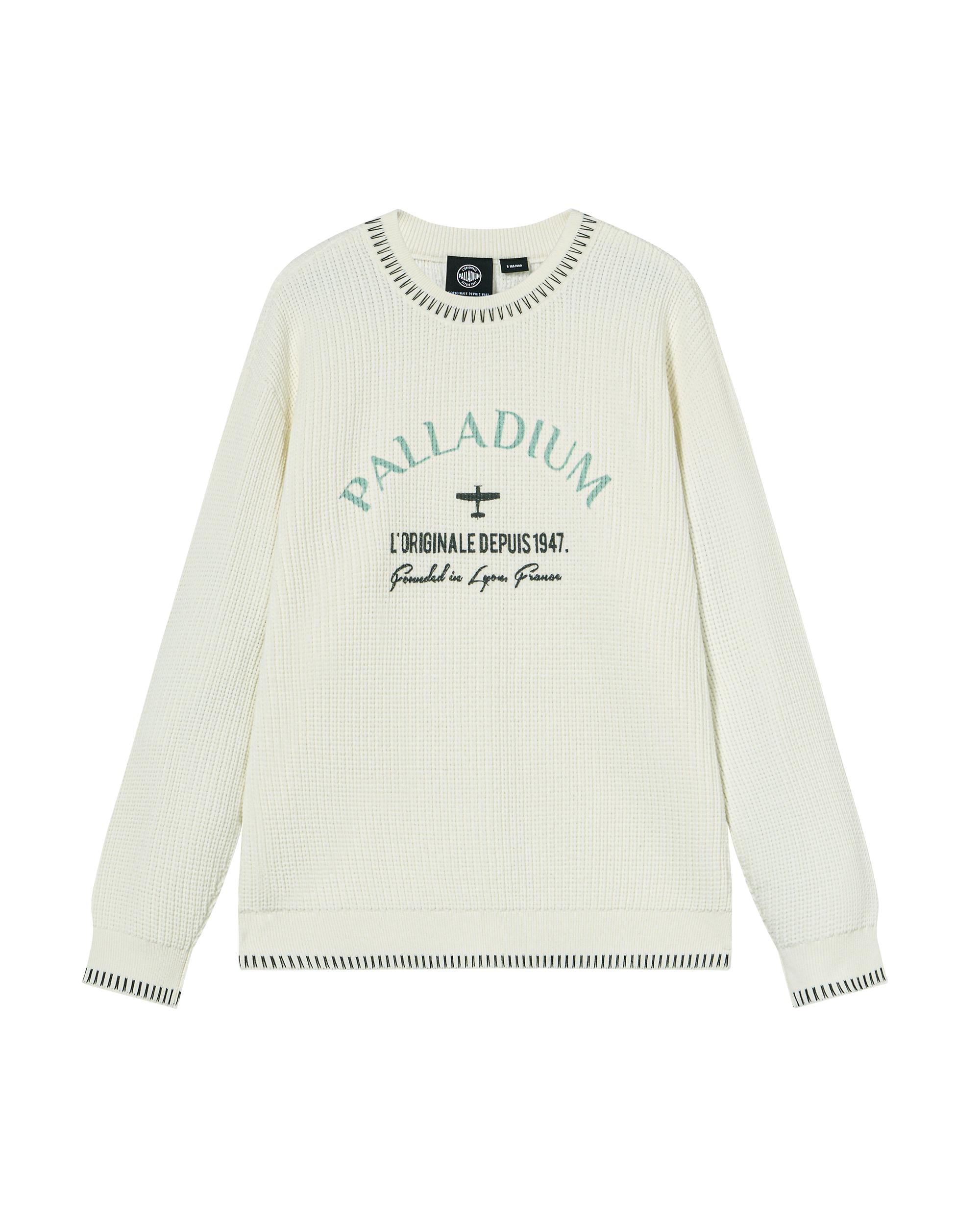 1012813-232 | MEN'S PALLADIUM LOGO TOP-STITCHING SWEATER | VANILLA ICE - Image 4