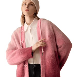 1012930-544 | MEN'S IRIS LOGO GRADIENT COLOR HOODED CARDIGAN | PINK