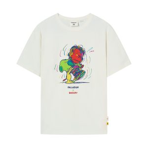 1013578-262 | PALLADIUM X SNOOPY LOGO LOOSE FIT COTTON T-SHIRT | MARSHMALLOW