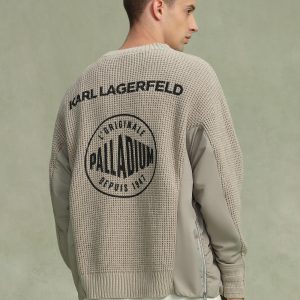 109235-025 | PALLADIUM X KARL LAGERFELD WAFFLE PATTERN SWEATER | QUITE GRAY