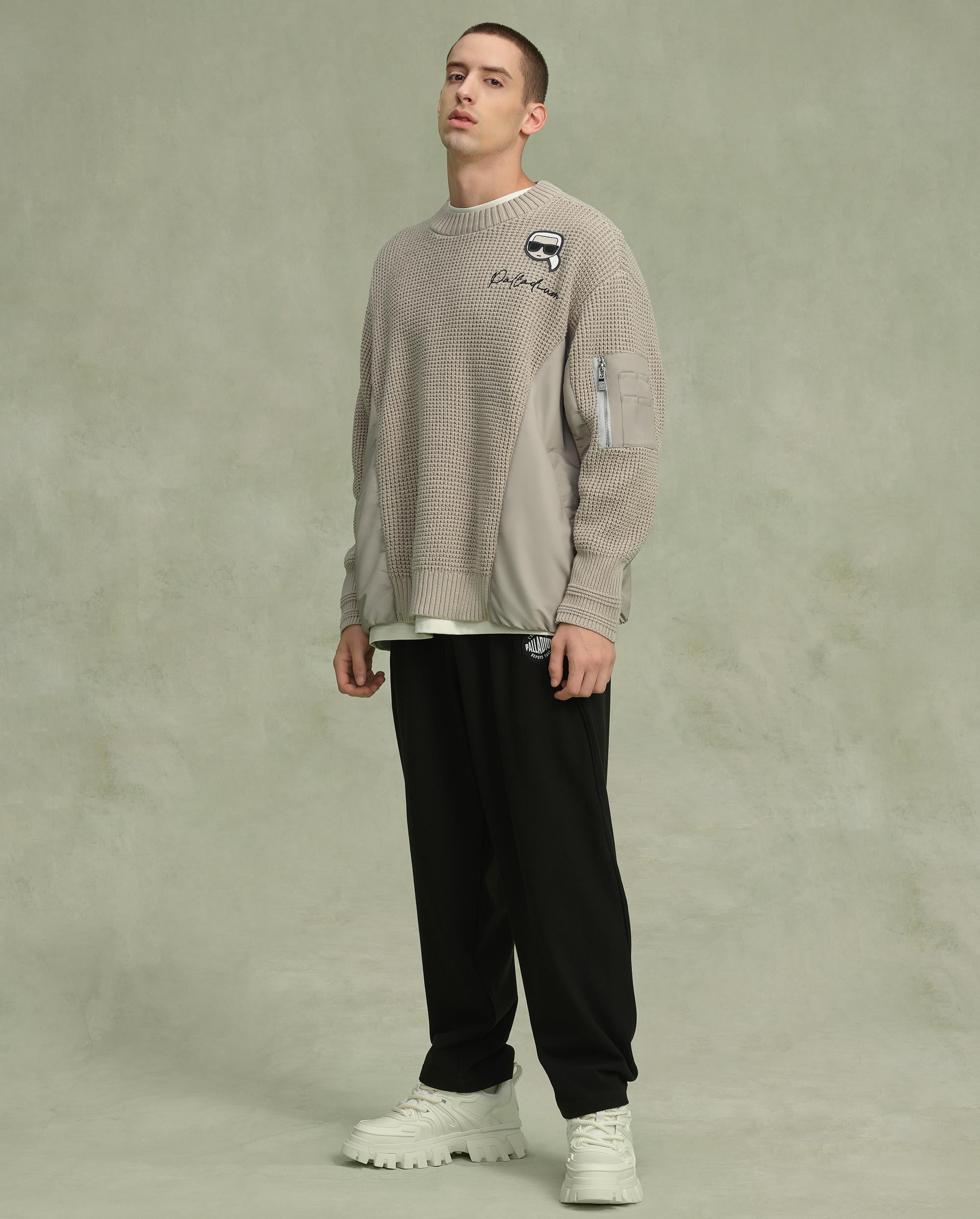 109235-025 | PALLADIUM X KARL LAGERFELD WAFFLE PATTERN SWEATER | QUITE GRAY - Image 2