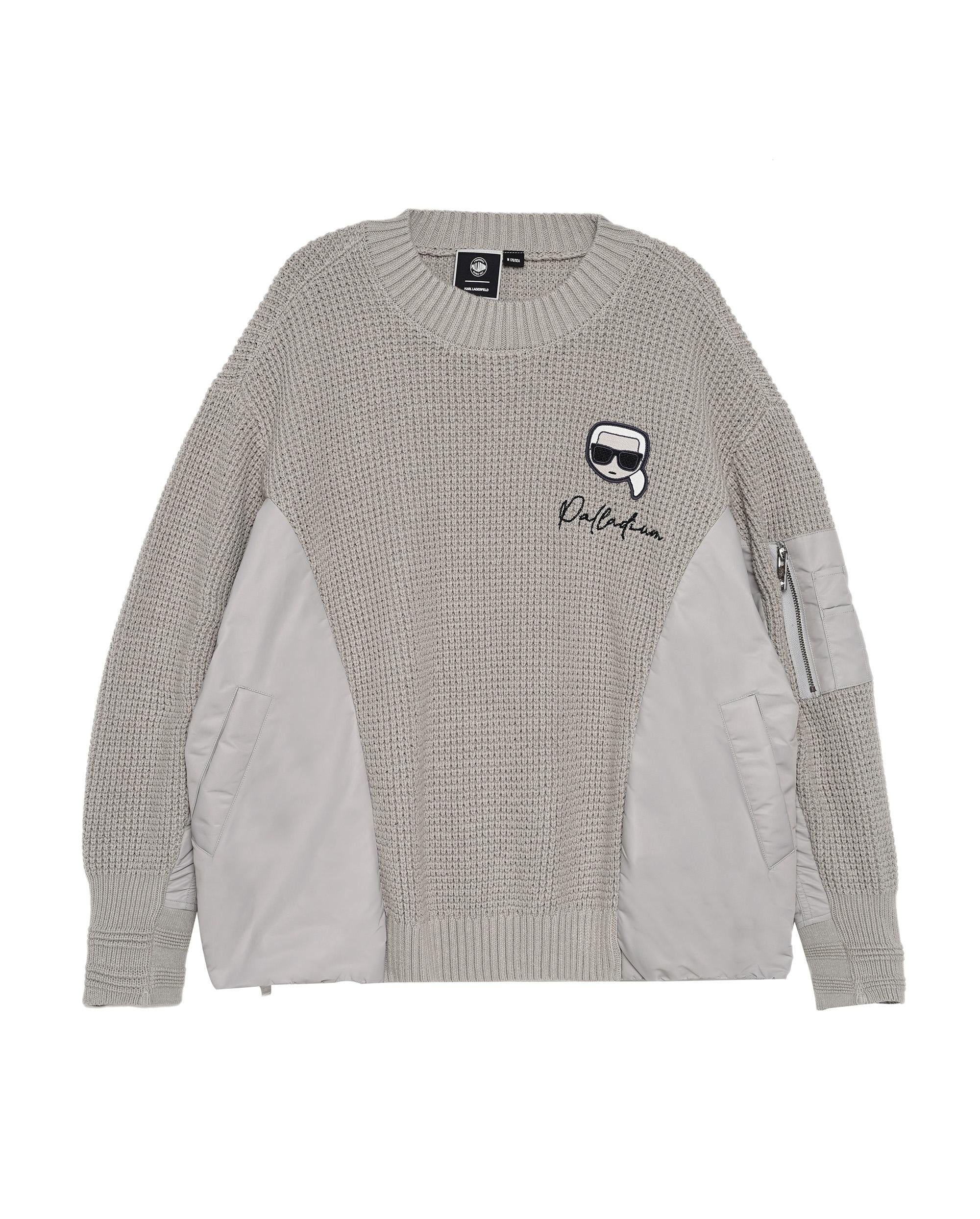 109235-025 | PALLADIUM X KARL LAGERFELD WAFFLE PATTERN SWEATER | QUITE GRAY - Image 6