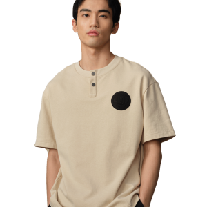 109645-043 | MEN'S PALLADIUM LOGO LOOSE FIT COTTON T-SHIRT | OYSTER GRAY