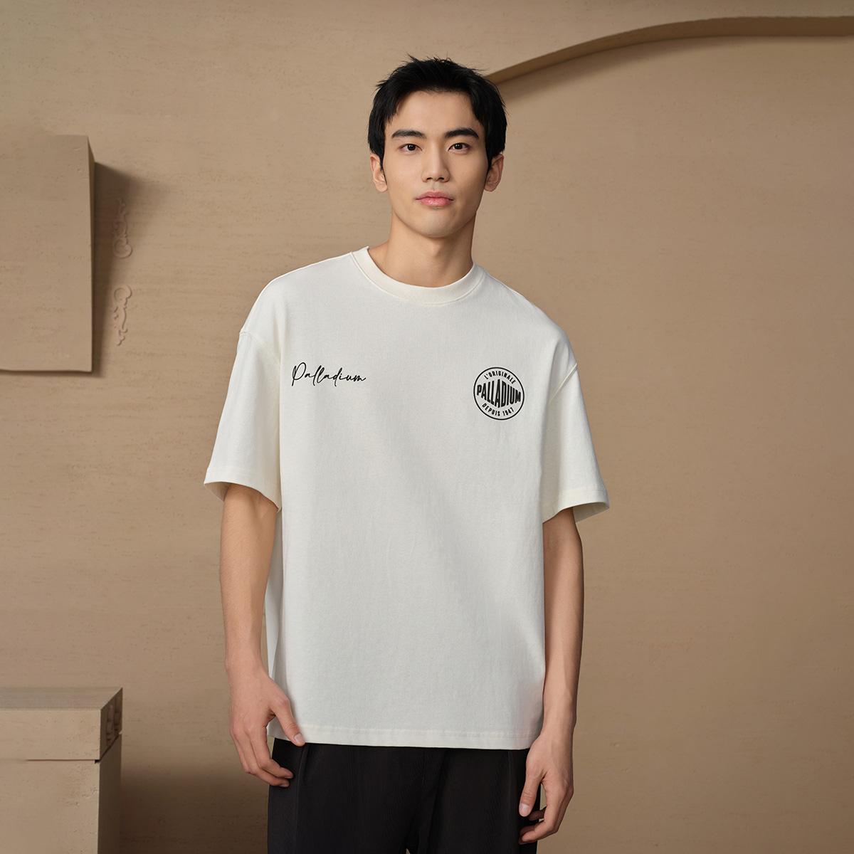 109647-262 | MEN'S VINTAGE PALLADIUM LOGO LOOSE FIT COTTON T-SH | MARSHMALLOW - Image 5