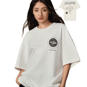 109649-262 | MEN'S PALLADIUM LOGO LOOSE FIT COTTON T-SHIRT | MARSHMALLOW