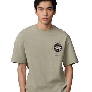 109649-354 | MEN'S PALLADIUM LOGO LOOSE FIT COTTON T-SHIRT | SEAGRASS